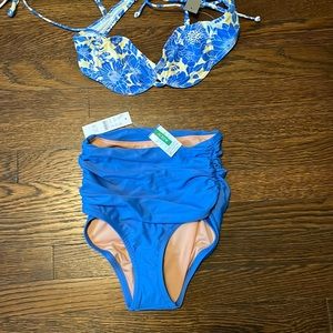 NWT J. Crew Bikini blue floral